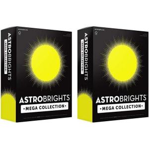 imageAstrobrights Mega Collection Colored Paper Neon Yellow 625 Sheets 24 lb89 gsm 85quot x 11quot  MORE SHEETS 916761 Ream Pack of 2