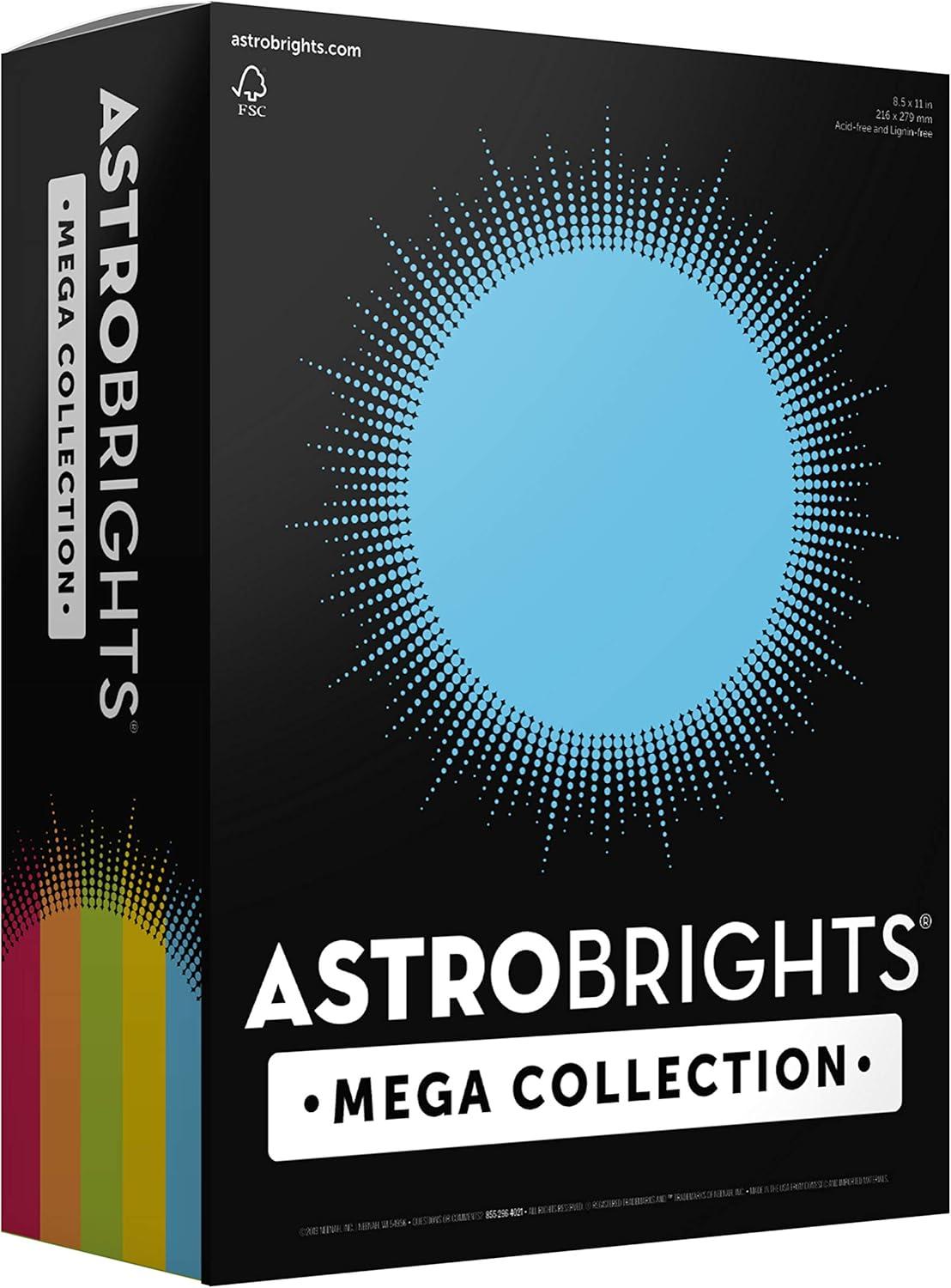 imageAstrobrights Mega Collection Colored CardstockquotFrostyquot 5Color Assortment 320 Sheets 65 lb176 gsm 85quot x 11quot 91689Cardstock  Paper  Cardstock