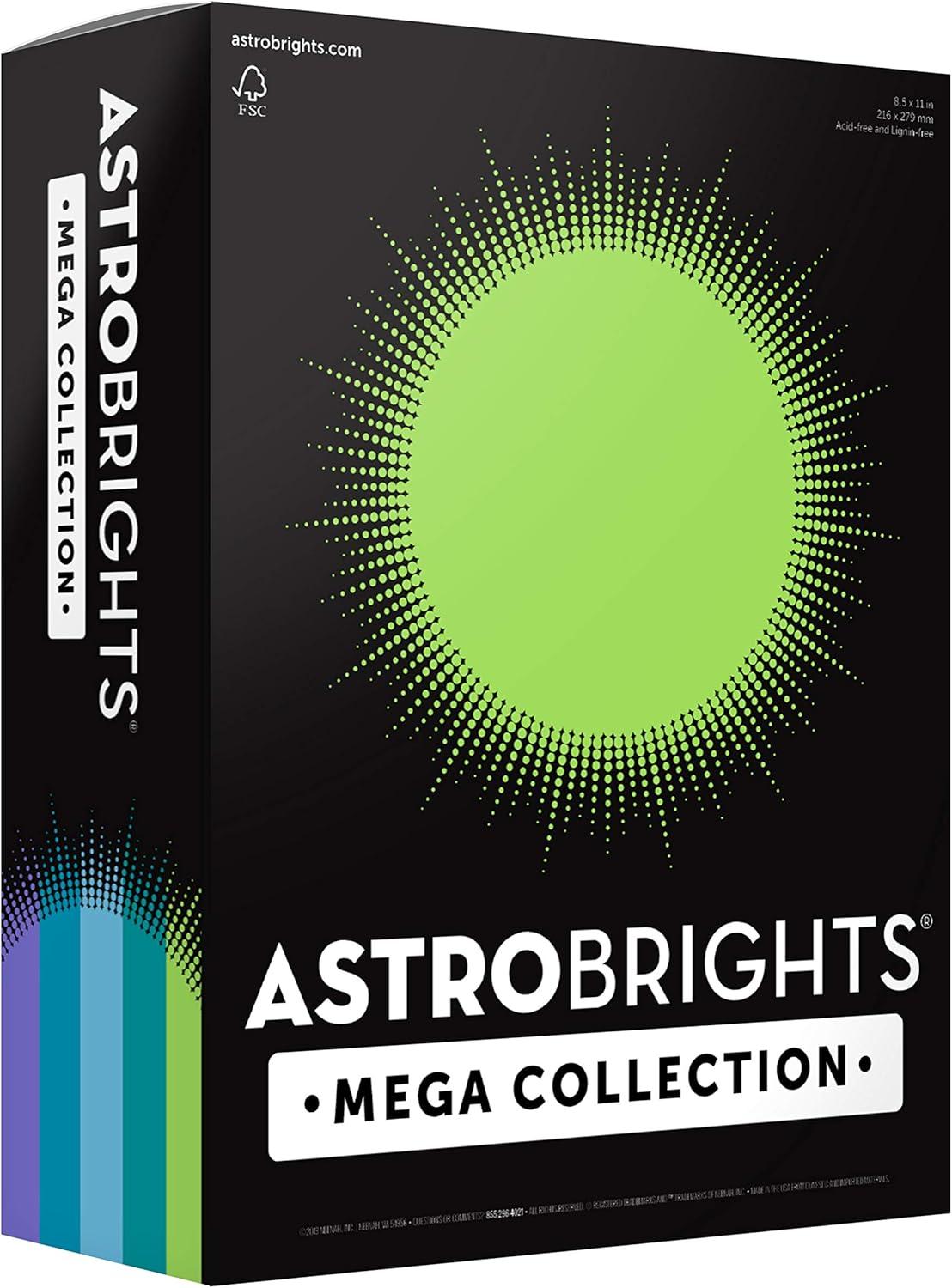 imageAstrobrights Mega Collection Colored CardstockquotFrostyquot 5Color Assortment 320 Sheets 65 lb176 gsm 85quot x 11quot 91689Cardstock  Paper  Cardstock