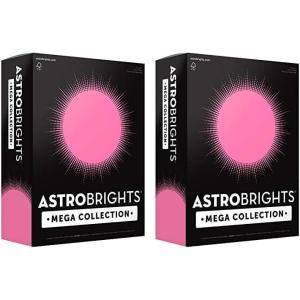 imageAstrobrights Mega Collection Colored Cardstock Neon Pink 320 Sheets 65 lb176 gsm 85quot x 11quot  MORE SHEETS 916811 Ream Pack of 2