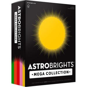 imageAstrobrights Mega Collection Colored Cardstock quotRetroquot 5Color Assortment 320 Sheets 65 lb176 gsm 85quot x 11quot 916881 Ream