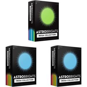 imageAstrobrights Mega Collection Colored CardstockquotFrostyquot 5Color Assortment 320 Sheets 65 lb176 gsm 85quot x 11quot 91689Cardstock  Paper  Cardstock