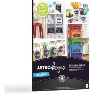 imageAstrodesigns Sticker Paper 12quot x 12quot Fully Adhesive Back White 30 Sheets 91709Black