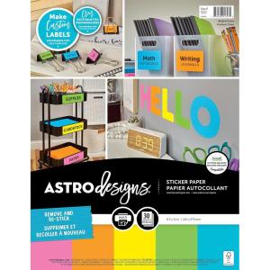 imageAstrodesigns Sticker Paper 12quot x 12quot Fully Adhesive Back White 30 Sheets 91709Brights