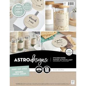 imageAstrodesigns Sticker Paper 12quot x 12quot Fully Adhesive Back White 30 Sheets 91709Kraft