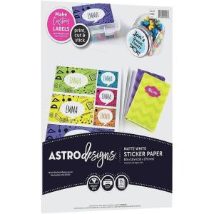 imageAstrodesigns Sticker Paper 85quotx11quot 24lb89gsm White 15 Sheets 912960215 Count Pack of 1
