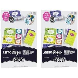 imageAstrodesigns Sticker Paper 85quotx11quot 24lb89gsm White 15 Sheets 912960215 Count Pack of 2