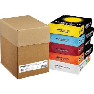 imageAstrobrights Mixed Carton 85quot x 11quot 65 lb176 gsm 4Colors and Bright White Cardstock 250 Sheets Each1250 Sheets Total