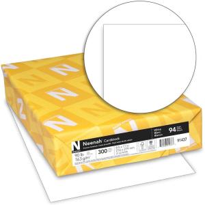 imageNeenah Index Cardstock 85quot x 11quot 90 lb163 gsm White Lightweight 94 Brightness 300 Sheets 91437300 Count Pack of 1