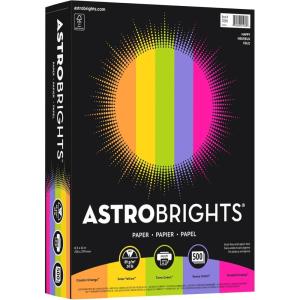 imageNeenah AstrobrightsR Bright Color Paper 8 12in x 11in 24 Lb Assorted Colors Ream Of 500 Sheets 21289500 Count Pack of 1
