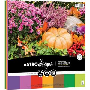 imageAstrodesigns Crafting Cardstock 12quot x 12quot 65 lb176 gsm 7Color Fall Assortment 84 Sheets 91822