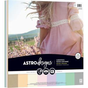 imageAstrodesigns Crafting Cardstock 12quot x 12quot 65 lb176 gsm 8Color Breezy Boho Assortment 80 Sheets 9182312 x 12