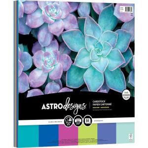 imageAstrodesigns Crafting Cardstock 12quot x 12quot 65 lb176 gsm Flora 6Color Assortment 84 Sheets 9178312 x 12