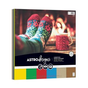 imageAstrodesigns Crafting Cardstock 12quot x 12quot 65 lb176 gsm Holidays 6Color Assortment 84 Sheets 91781