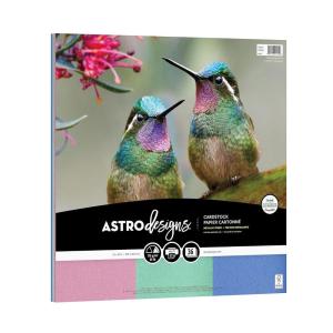 imageAstrodesigns Crafting Cardstock 12quot x 12quot 65 lb176 gsm Shimmering 3Color Assortment 36 Sheets 91454