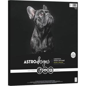 imageAstrodesigns Crafting Cardstock 12quot x 12quot 65 lb176 gsm Very Black 60 Sheets 9152312 x 12 inches