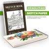 imageSoucolor 11quot x 14quot Large Sketchbook 100 Sheets 68lb100gsm Top Spiral Bound Large Sketch Pad Acid Free Big Sketch Paper for Drawing Illustration Art Class StudentsBrown