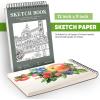 imageSoucolor 11quot x 14quot Large Sketchbook 100 Sheets 68lb100gsm Top Spiral Bound Large Sketch Pad Acid Free Big Sketch Paper for Drawing Illustration Art Class StudentsGreen