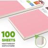 imageSoucolor 11quot x 14quot Large Sketchbook 100 Sheets 68lb100gsm Top Spiral Bound Large Sketch Pad Acid Free Big Sketch Paper for Drawing Illustration Art Class StudentsPink