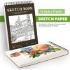 imageSoucolor 11quot x 14quot Large Sketchbook 100 Sheets 68lb100gsm Top Spiral Bound Large Sketch Pad Acid Free Big Sketch Paper for Drawing Illustration Art Class StudentsBrown