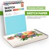imageSoucolor 11quot x 14quot Large Sketchbook 100 Sheets 68lb100gsm Top Spiral Bound Large Sketch Pad Acid Free Big Sketch Paper for Drawing Illustration Art Class StudentsBlue