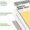 imageSoucolor 11quot x 14quot Large Sketchbook 100 Sheets 68lb100gsm Top Spiral Bound Large Sketch Pad Acid Free Big Sketch Paper for Drawing Illustration Art Class StudentsYellow