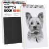 imageSoucolor 11quot x 14quot Large Sketchbook 100 Sheets 68lb100gsm Top Spiral Bound Large Sketch Pad Acid Free Big Sketch Paper for Drawing Illustration Art Class StudentsBlack