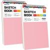 imageSoucolor 11quot x 14quot Large Sketchbook 100 Sheets 68lb100gsm Top Spiral Bound Large Sketch Pad Acid Free Big Sketch Paper for Drawing Illustration Art Class StudentsPink