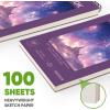 imageSoucolor 9quotx12quot Sketch Book for Women Teens Girls Sketch Book 100 Sheets 68lb100gsm Drawing Paper for Kids Art Supplies for Girls Ages 812 Beginners and Adults 1Pack Cute Purple