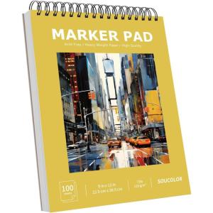 imageSoucolor 11quot x 14quot Large Sketchbook 100 Sheets 68lb100gsm Top Spiral Bound Large Sketch Pad Acid Free Big Sketch Paper for Drawing Illustration Art Class StudentsCute Yellow