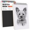 imageSoucolor 9quot x 12quot Sketch Book 100 Sheets Spiral Bound Art Sketchbook Acid Free Artist Drawing Book Paper Art Supplies for Adults Craft Activities Sketch Paper for Drawing Coloring SketchingBlack