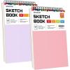 imageSoucolor 9quot x 12quot Sketch Book 100 Sheets Spiral Bound Art Sketchbook Acid Free Artist Drawing Book Paper Art Supplies for Adults Craft Activities Sketch Paper for Drawing Coloring SketchingPinkPurple