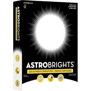 image:imagePremium Astrobrights White Cardstock 85 x 11 110 lb Index 94 Brightness 200 Sheets  Heavyweight Astro White Card Stock for Invitations Business Cards Crafts and Printing