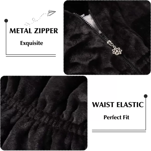imageFARVALUE Baby Girls Winter Coats Toddler Faux Fur Hooded Warm Cozy ZipUp Jacket for Little GirlsBlack