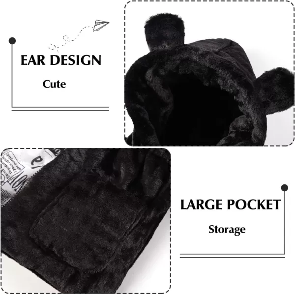 imageFARVALUE Baby Girls Winter Coats Toddler Faux Fur Hooded Warm Cozy ZipUp Jacket for Little GirlsBlack