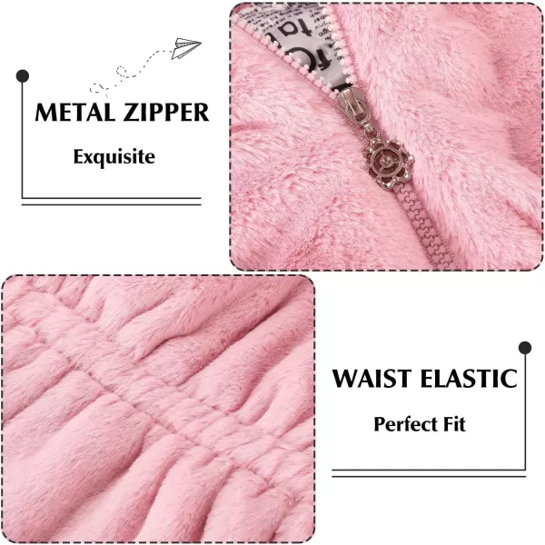 imageFARVALUE Baby Girls Winter Coats Toddler Faux Fur Hooded Warm Cozy ZipUp Jacket for Little GirlsPink