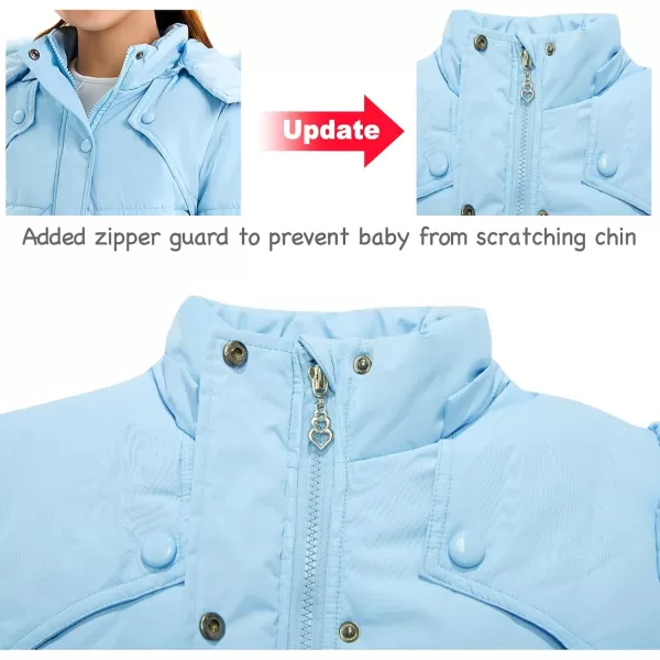 imageFARVALUE Girls Winter Coats Fur Hooded Warm Puffer Jacket Coat for GirlsBlue