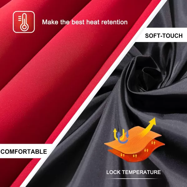 imageFARVALUE Mens Winter Coats Thicken Puffer Jacket Warm Winter Parka Padded Outwear with HoodBlack  Red