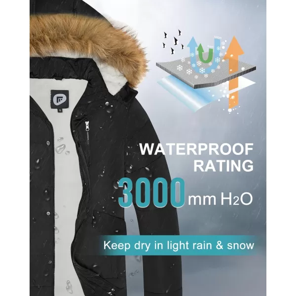 imageFARVALUE Mens Winter Warm Coats Parka Jacket Waterproof Thicken Jackets With Removable HoodBlack