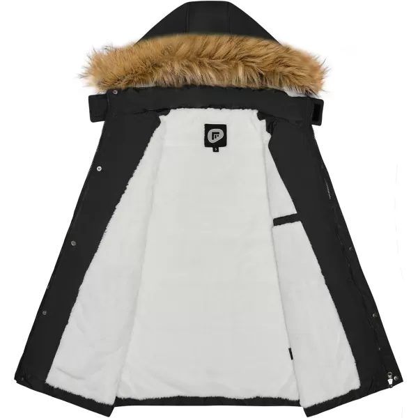 imageFARVALUE Mens Winter Warm Coats Parka Jacket Waterproof Thicken Jackets With Removable HoodBlack