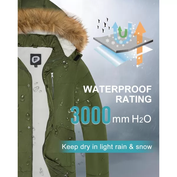 imageFARVALUE Mens Winter Warm Coats Parka Jacket Waterproof Thicken Jackets With Removable HoodGreen