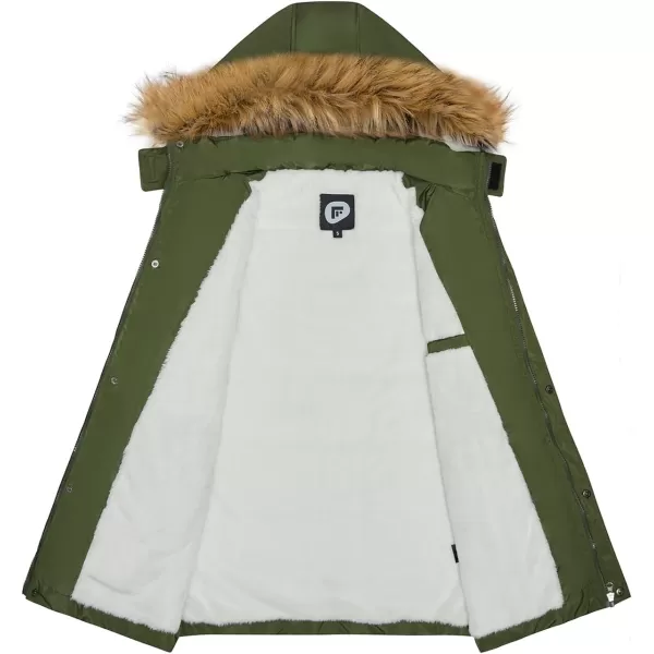 imageFARVALUE Mens Winter Warm Coats Parka Jacket Waterproof Thicken Jackets With Removable HoodGreen