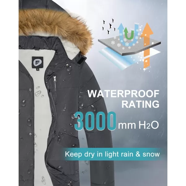 imageFARVALUE Mens Winter Warm Coats Parka Jacket Waterproof Thicken Jackets With Removable HoodGrey