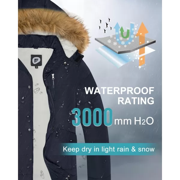 imageFARVALUE Mens Winter Warm Coats Parka Jacket Waterproof Thicken Jackets With Removable HoodNavy