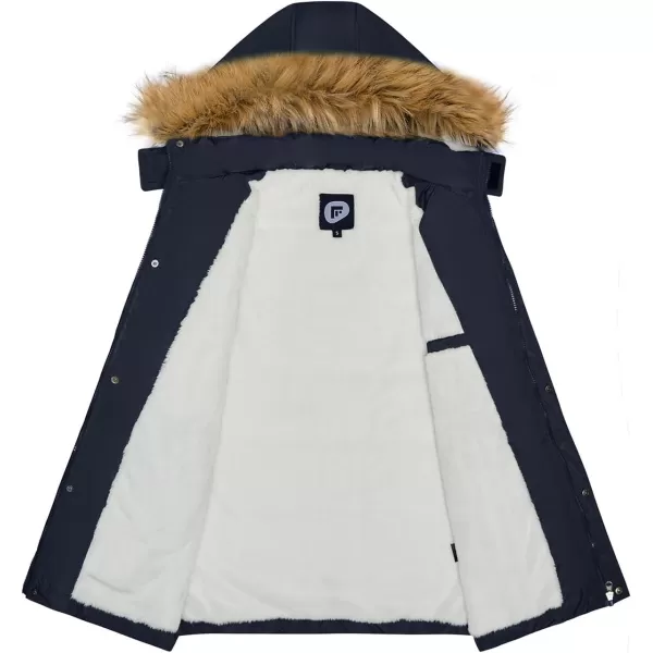 imageFARVALUE Mens Winter Warm Coats Parka Jacket Waterproof Thicken Jackets With Removable HoodNavy