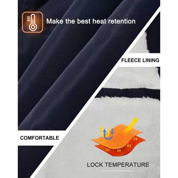imageFARVALUE Mens Winter Warm Coats Parka Jacket Waterproof Thicken Jackets With Removable HoodNavy