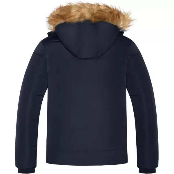 imageFARVALUE Mens Winter Warm Coats Parka Jacket Waterproof Thicken Jackets With Removable HoodNavy
