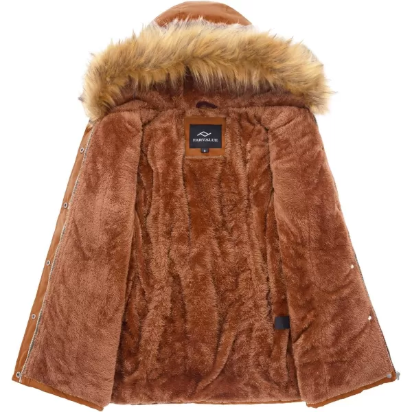imageFARVALUE Womens Waterrepellent Winter Coat Thicken Puffer Jacket Warm FLeece Lined Parka with Fur HoodGinger