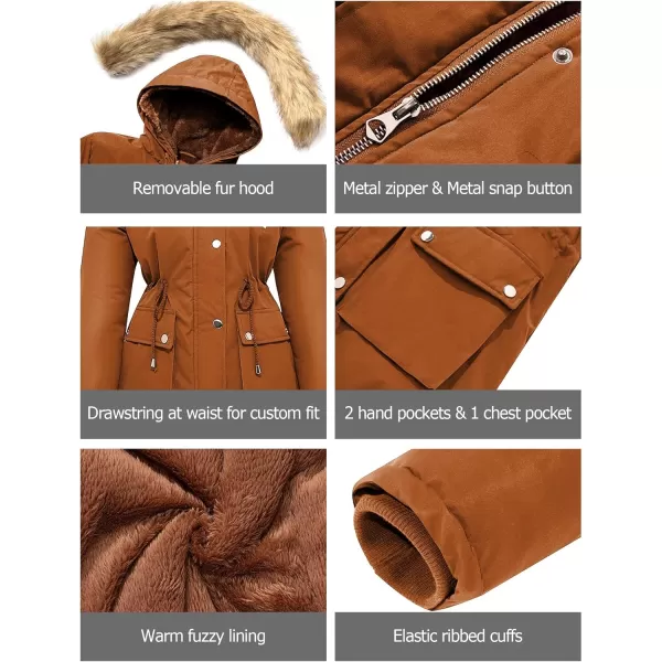 imageFARVALUE Womens Waterrepellent Winter Coat Thicken Puffer Jacket Warm FLeece Lined Parka with Fur HoodGinger