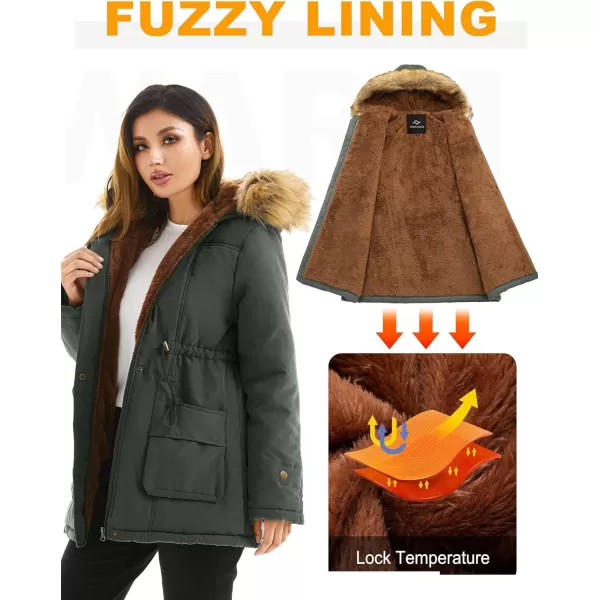 imageFARVALUE Womens Winter Coat Hooded Warm Fleece Parka Jacket with Fur Trim CoatGray